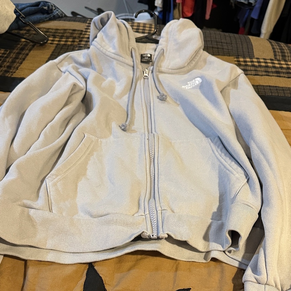 The North Face Kids Light Gray Zip-Up Hoodie